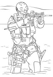 Online coloring book: Coloring page policeman with SWAT